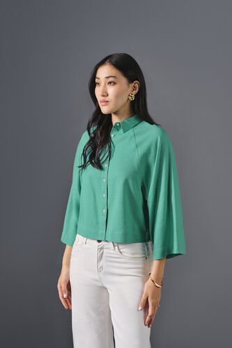 Sway Viscose Shirt, Turquoise, image 4